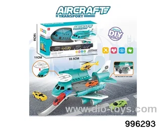 Urban series retractable rail plane+(3 iron cars) (1AB small plane) (6 roadblocks) in window box