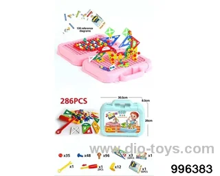 Tangram and mushroom nail mixed and assembled (285PCS) in Plastic film