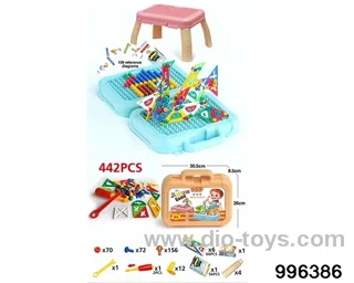 Two categories of jigsaw puzzle and mushroom nail are mixed and assembled (441 PCS) in Plastic film