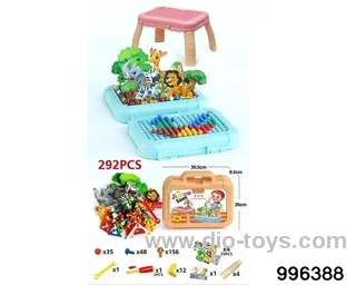 Mixed assembly of animal and mushroom nails (291PCS) in Plastic film