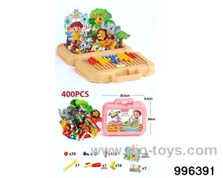 Mixed assembly of two kinds of mushroom nails in animal park (399PCS) in Plastic film