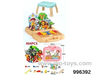 Mixed assembly of two kinds of mushroom nails in animal park (403PCS) in Plastic film