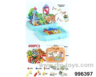 The jigsaw puzzle is mixed with dinosaurs and mushroom nails (497PCS) in Plastic film