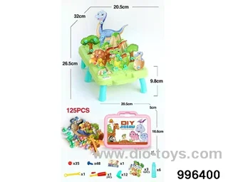 Dinosaur and mountain scenery mixed and assembled (125PCS) in Plastic film