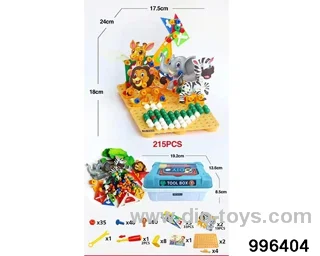 Three categories of jigsaw puzzle, animal and mushroom nail are mixed and assembled (215PCS)