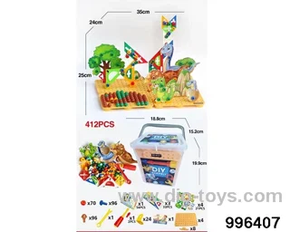 Three categories of jigsaw puzzle, dinosaur and mushroom nail are mixed and assembled (412PCS)