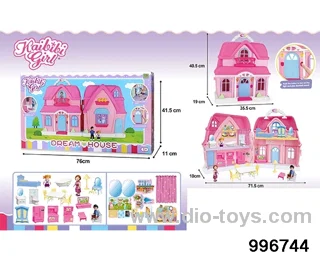 Cabbie girls' portable house big suit with light music in color box
