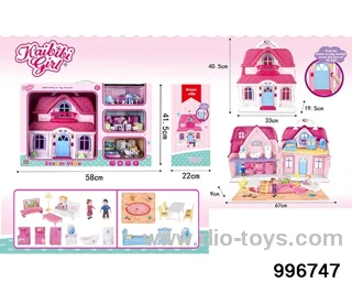 Cabbie girls' portable house big suit with light music in window box