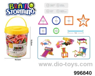 Building block toy in bottle