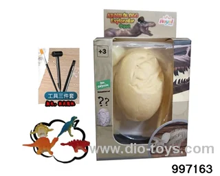 Egg-shaped fossil+three-piece kit in display box