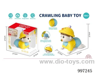 Cute and funny climbing baby in window box