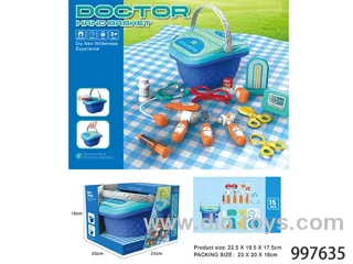 doctor set picnic basket in window box