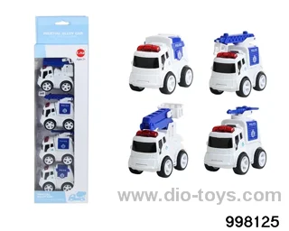 4pcs friction alloy car