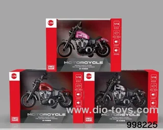 pull back alloy motorcycle with light/sound