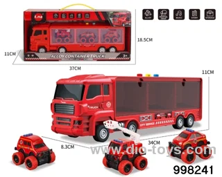 free wheel truck with 3pcs pull back alloy car