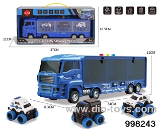 free wheel truck with 3pcs pull back alloy car