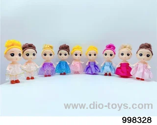 Two inch and a half full body confused doll single outfit in opp bag