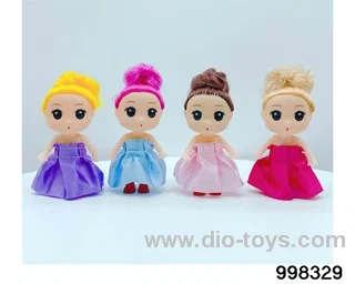 Two inch and a half full body confused doll single outfit in opp bag