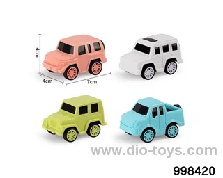 Four 4-color Warrior off-road vehicles in opp bag