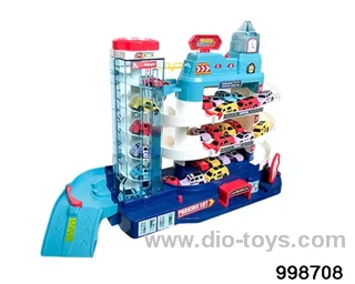 city parking lot with 4pcs car