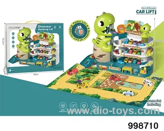 dinosaur parking lot with 6pcs car