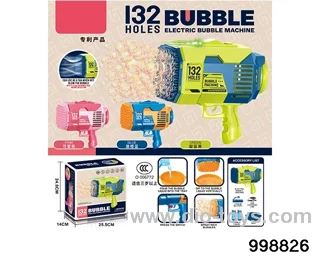132-hole rocket launcher electric illusion light bubble machine in color box
