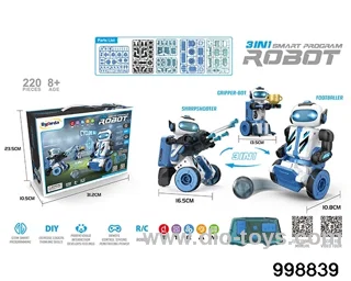 3-in-1 rc intelligent programming robot in color box