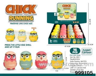 Cartoon eggshell chicken press toy car