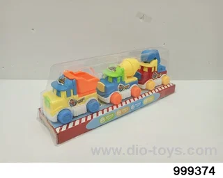 cartoon inertia engineering vehicles(3pcs) in PVC cover
