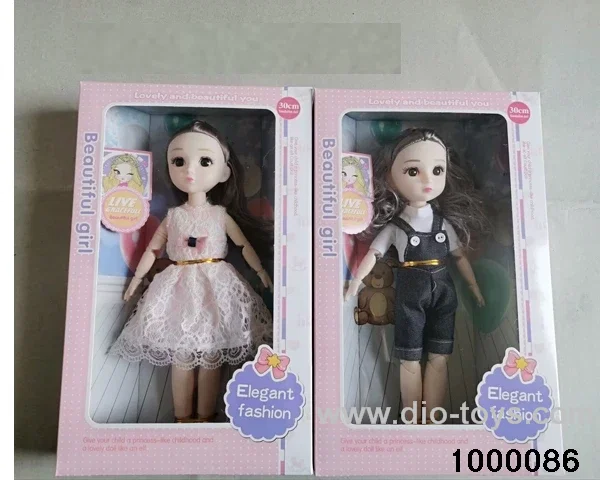12 "13 joint solid body fashion girl doll two mixed