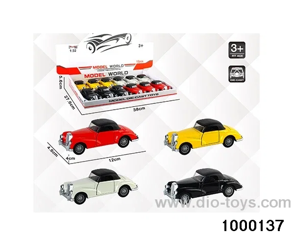 1:32 simulated return alloy car  in display box