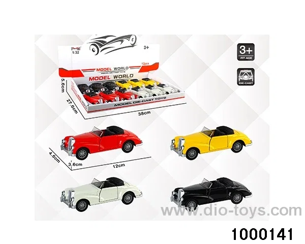 1:32 simulated return alloy car  in display box