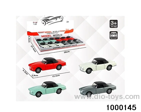 1:32 simulated return alloy car  in display box