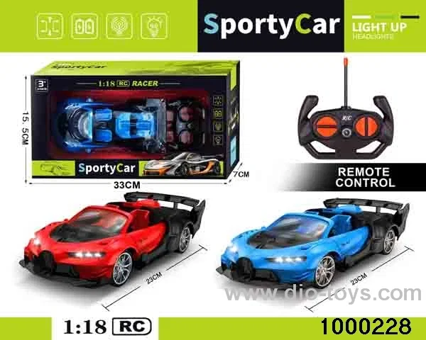 1:184-way Remote Control Racing Car with Lights (no electricity included)