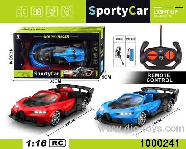 1:164-pass Remote Control Racing Car with Lights (electric included)