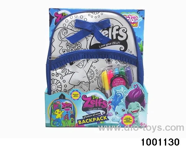 DIY painted watercolor backpack in display box