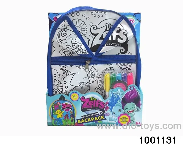 DIY painted watercolor backpack in display box