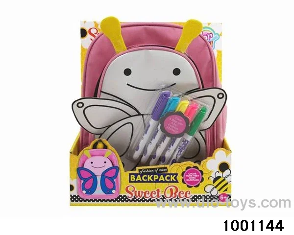 DIY painted watercolor backpack in display box