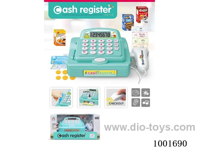 Cash register with light, calculator