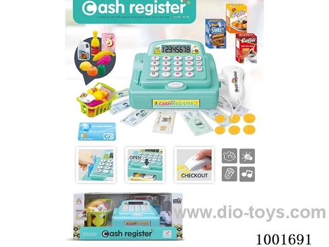 Cash register with light, calculator