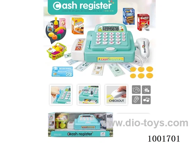 Cash register with light, calculator