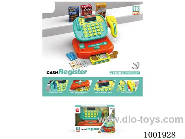 cash register with light, calculator