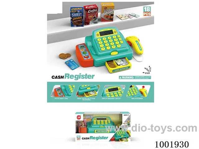 cash register with light, calculator
