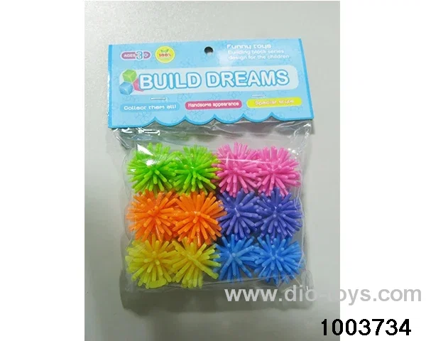 Color burr ball in PP bag with header