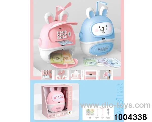 blue piggy bank with light&music