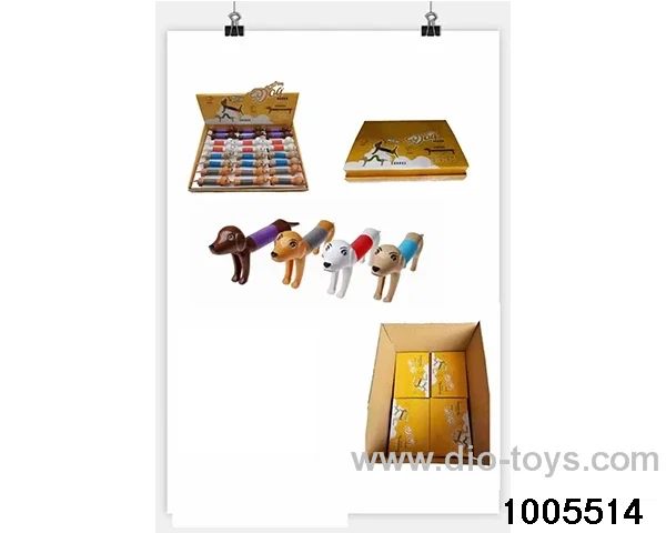 The changeable dog has a lamp  in opp bag