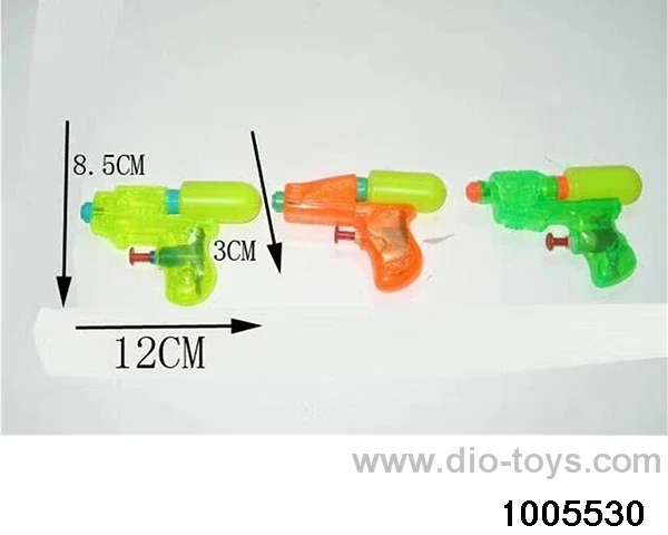 Three types of transparent single nozzle water gun are mixed in bag