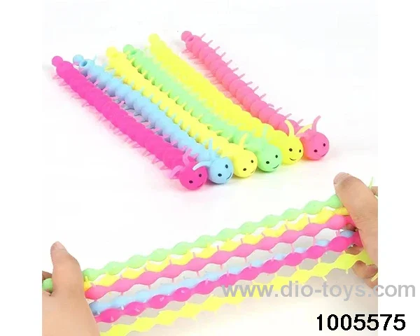 Cross border hot selling smooth caterpillar decompression noodles rope Lalale TPR children's decompression tension rope vent noodles in opp bag