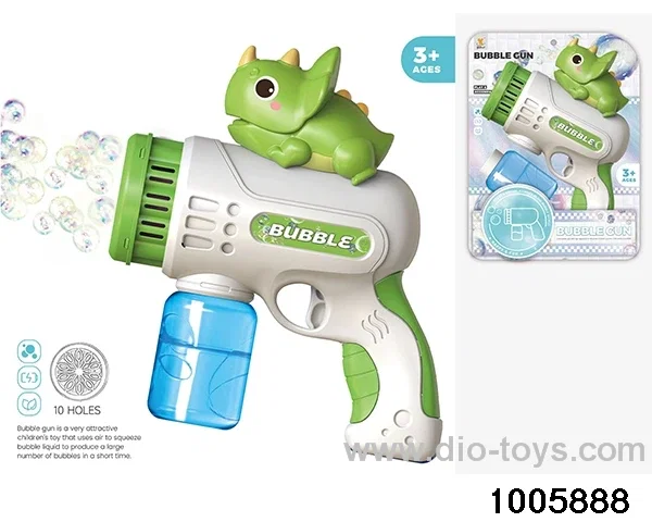 10-hole bubble pistol Triceratops electric bubble gun in Blister card