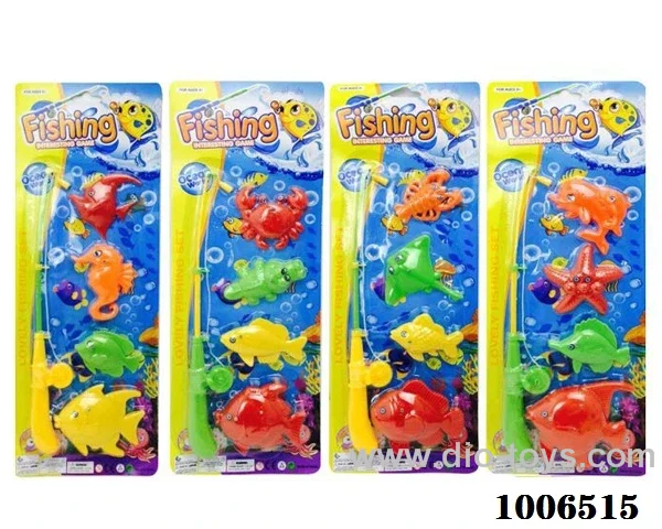 fishing toys set 4 sets mixed loading in Blister